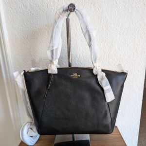Coach Black Leather Tote Bag